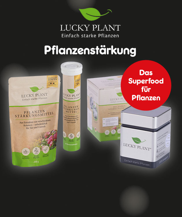 Pflanzenst&auml;rkungsmittel von Lucky Plant, das Superfood f&uuml;r Pflanzen, verschiedene Produkte.