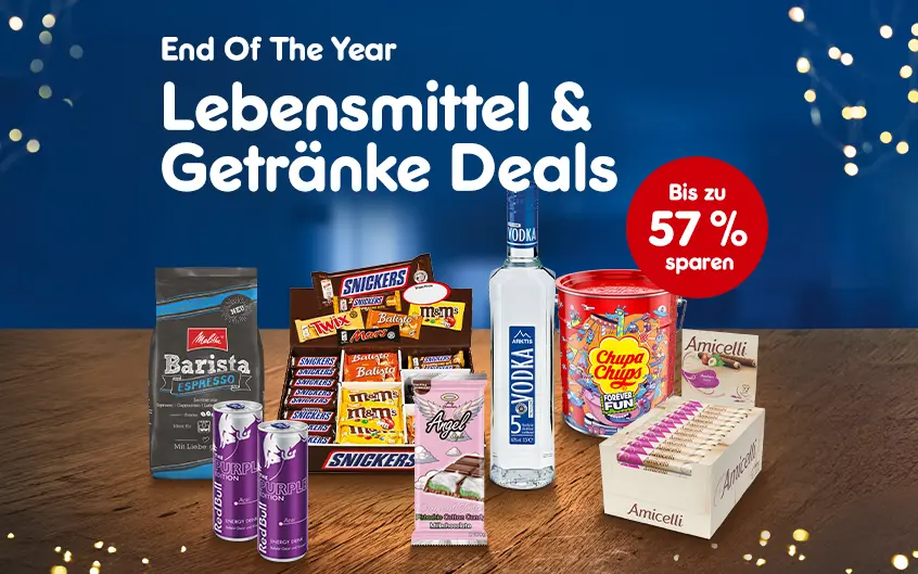 End of the year. Lebensmittel und Getränke Deals. Bis zu 57 Prozent sparen.