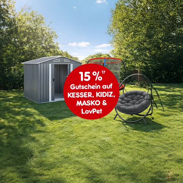 15 Prozent Gutschein auf Kesser, Kidiz, Masko & LovePet bei Netto Markendiscount. Hochzahl 17 als Hinweis auf Rechtstext 