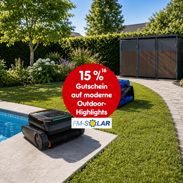 15 % Gutschein auf moderne Outdoor-Highlights mit der Hochzahl 16 verweisend auf rechtstexte