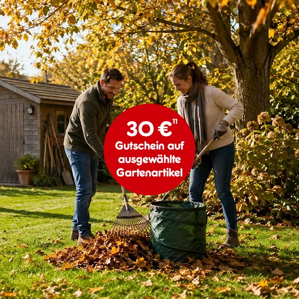 30&euro; Gutschein auf ausgew&auml;hlte Gartenartikel bei Netto Online mit Hochzahl 11 verweisend auf rechtliche Hinweise