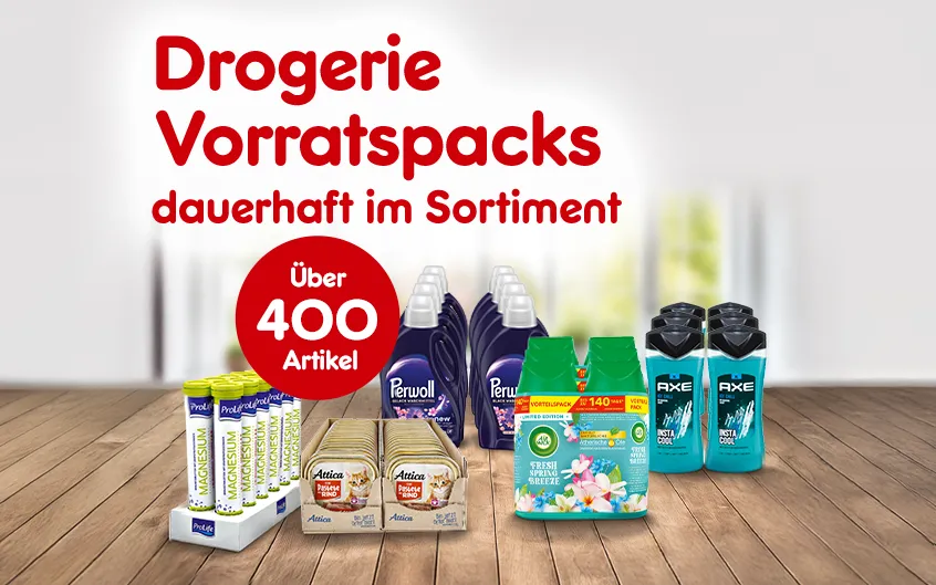 Drogerie Vorratspacks dauerhaft im Sortiment. &Uuml;ber 400 Artikel bei Netto Online
