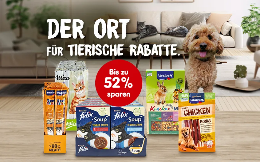 Der Ort f&uuml;r tierische Rabatte. Bis zu 52 Prozent sparen bei Netto Online