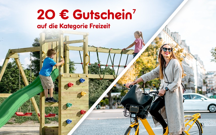 20 euro Gutschein auf die Kategorie Freiteit mit Hochzahl 7 als Hinweis auf Rechtstext