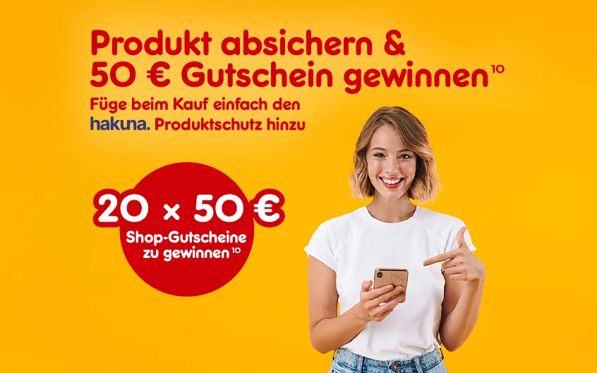 Produkt absichern und 50&euro; Gutschein gewinnen mit Produktschutz bei Netto Online
