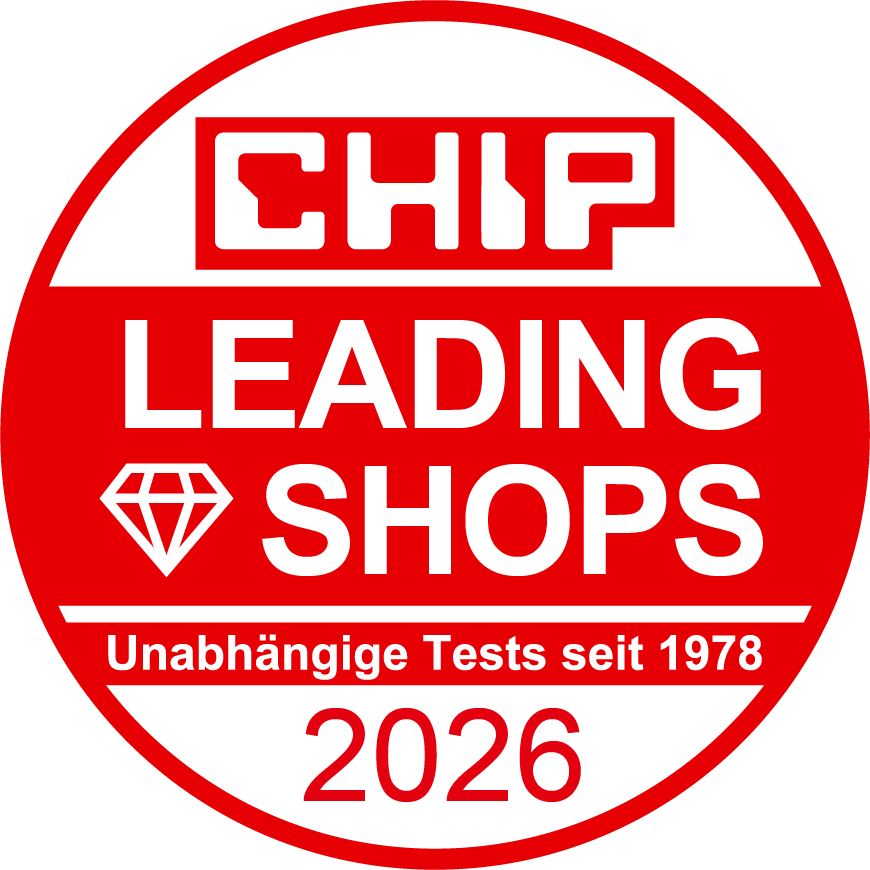 Award Logo: Chip Leading Shops 2026. Unabh&auml;ngige Tests seit 1978