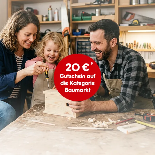 20&euro; Gutschein auf die Kategorie Baumarkt. ei Netto Online mit Hochzahl 9 die auf rechtliche Hinweise verweist.