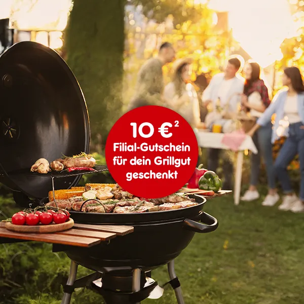 10&euro; Filial-Gutschein f&uuml;r dein Grillgut geschenkt bei Netto Online mit Hochzahl 2 die auf rechtliche Hinweise verweist