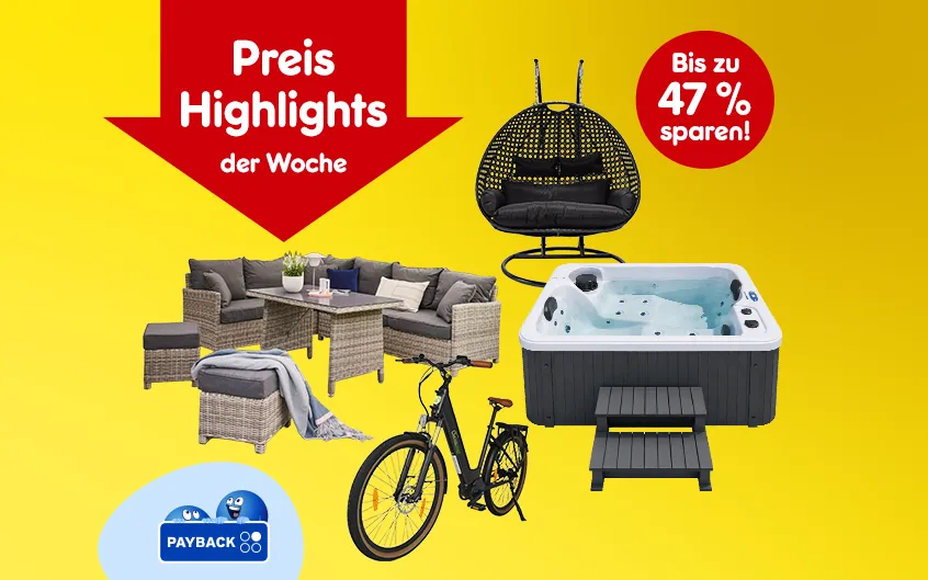 Preis Highlights der Woche bis zu 47% sparen, mit Payback Hinweis bei Netto Online