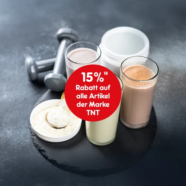 15% Rabatt auf alle Artikel der Marke TNT bei Netto Online mit Hochzahl 18, die auf rechtliche Hinweise verweist.