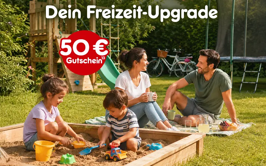 Freizeitupgrade 50 &euro; Gutschein mit Hinweis auf hochzahl 13 verweisend auf rechtstexte
