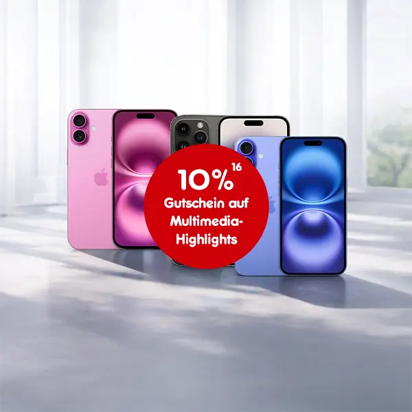 10 % gutschein auf Multimedia highlights bei Netto Online mit der Hochzahl 16, die auf rechtliche Hinweise verweist.