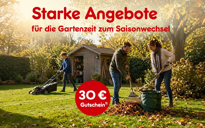 Der Ort f&uuml;r deinen perfekten Garten. 30 Euro Gutschein sichern, mit Hoch 11, die auf rechtliche Hinweise zur Aktion verweist