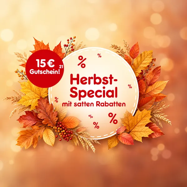 15&euro; Gutschein Herbst-Special mit satten Rabatten im Netto Online-Shop mit Hochzahl 21 die auf rechtliche Hinweise verweist