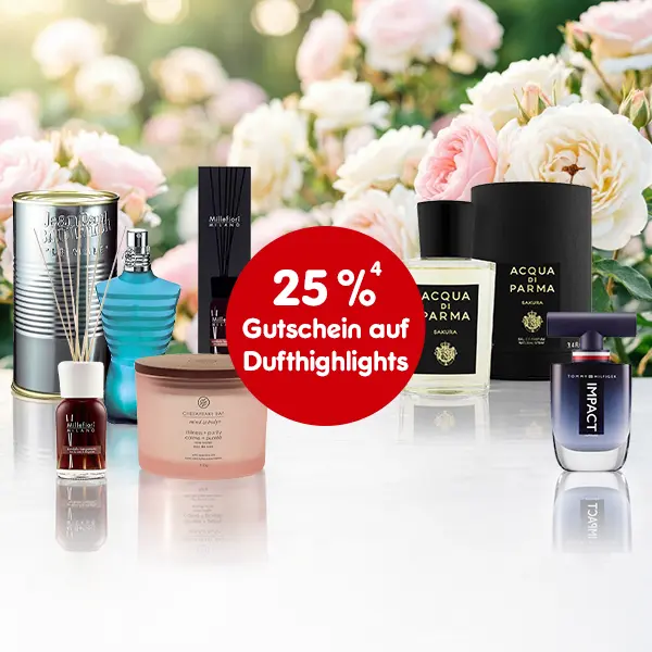 25 Prozent Gutschein auf Duft-Highlights bei Netto Online mit Hochzahl 4 die auf rechtliche Hinweise verweist.