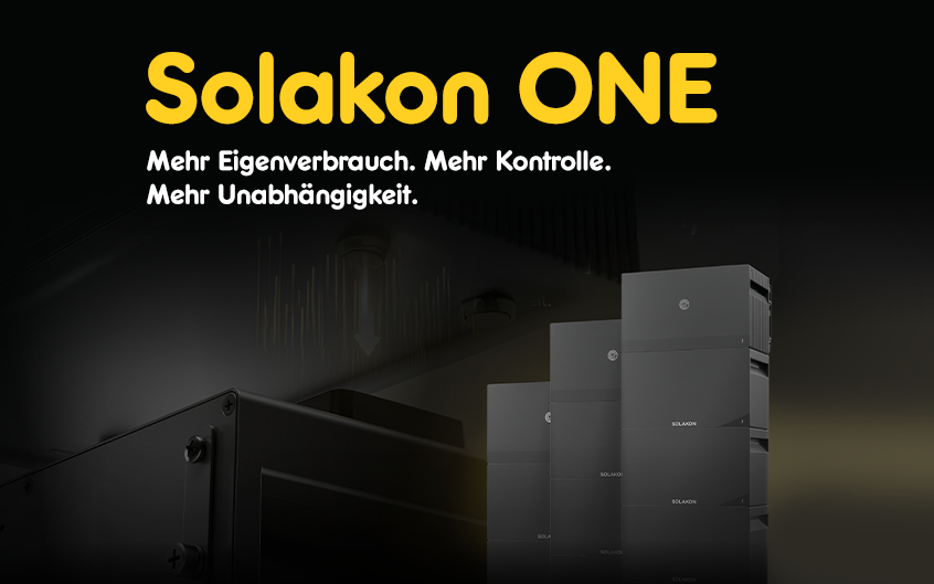 Man sieht das Produktbild des Solakon ONE Speichers. Die Energierevolution, auf die alle gewartet haben.