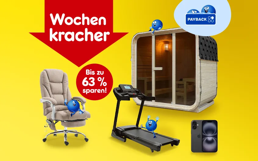Wochenkracher. Bis zu 63 Prozent sparen bei Netto Online. 