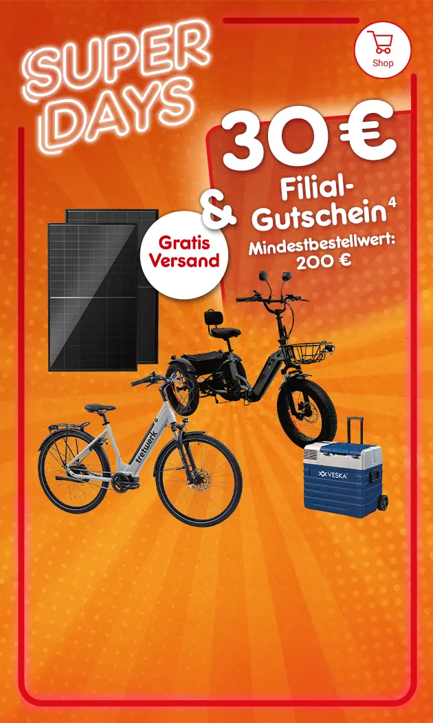 Superdays mit 30&euro; Filialgutschein ab 200&euro; Mindestbestellwert und gratis Versand bei Netto Online mit Hochzahl 2 verweisend auf Rechtstext