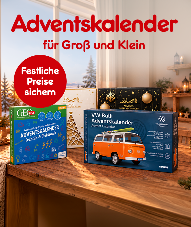 Adventskalender f&uuml;r Gro&szlig; und Klein. Festliche Preise sichern.