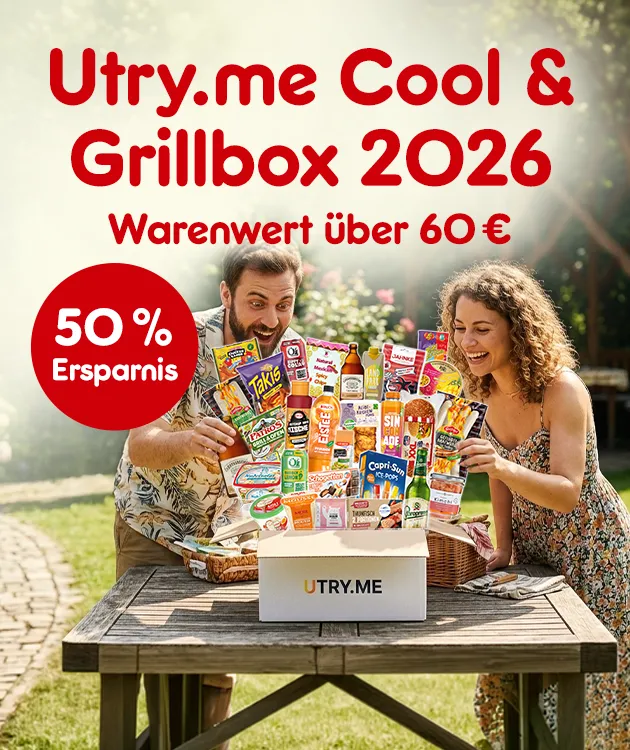 utry.me Cool & Grillbox 2026 mit einem Warenwert von &uuml;ber 60 Euro und 50% Ersparnis bei Netto Online
