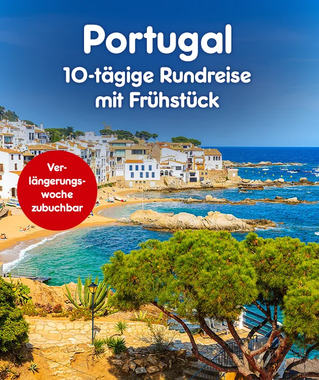 10 t&auml;gige Rundreise durch Portugal mit Fr&uuml;hst&uuml;ck, Verl&auml;ngerungswoche zubuchbar bei Netto Reisen.