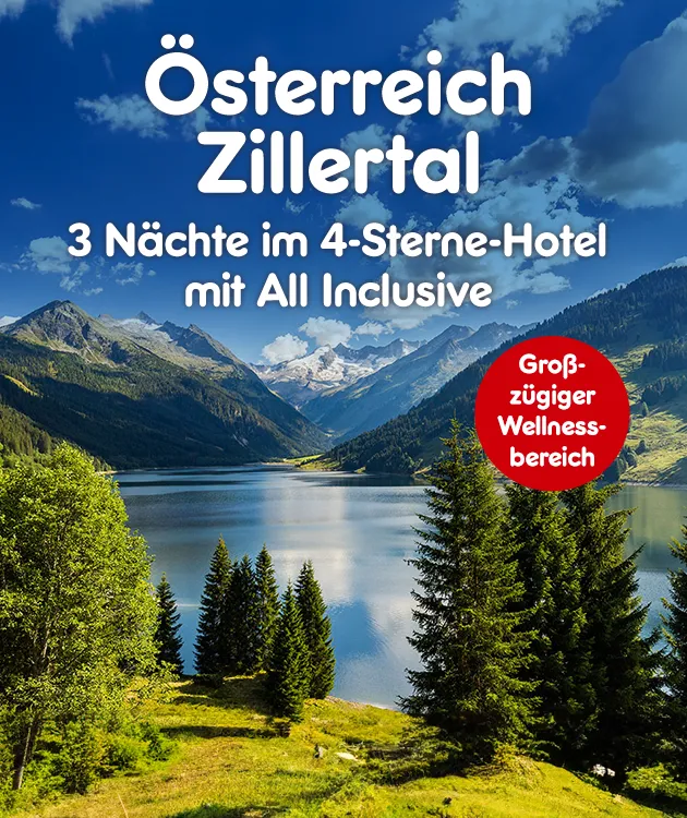 3 N&auml;chte im 4-Sterne-Hotel mit All Inclusive. Gro&szlig;z&uuml;giger Wellnessbereich