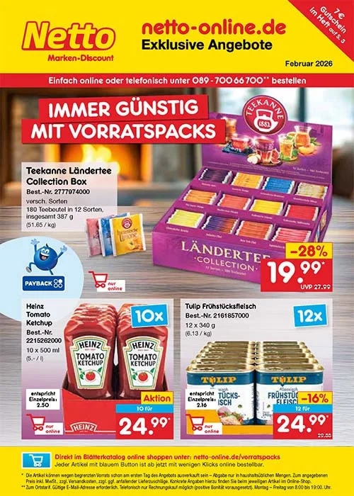 Online-Sonderangebote Vorratspacks