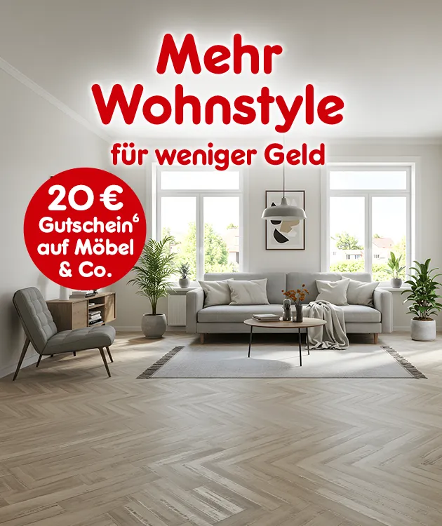 20&euro; Gutschein auf die Kategorie Wohnen bei Netto-Online mit der Hochzahl 14 verweisend auf Rechtstexte.