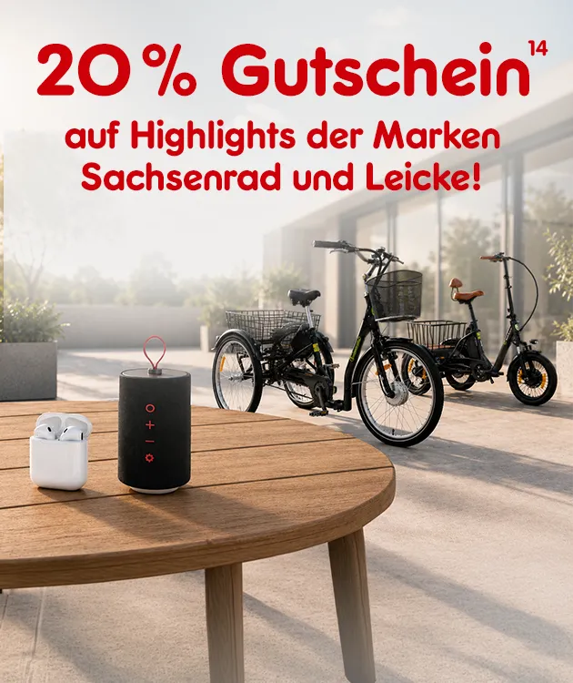 20 % Gutschein auf highlights der Marken Sachsenrad und Leicke bei Netto-Online mit der Hochzahl 14 verweisend auf Rechtstexte