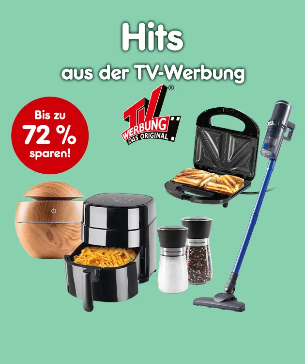 Hits aus der TV Werbung mit bis zu 72 Prozent sparen bei Netto Online