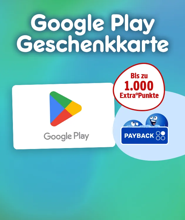 Google Play Geschenkkarte mit Payback Extra&deg;Punkten.