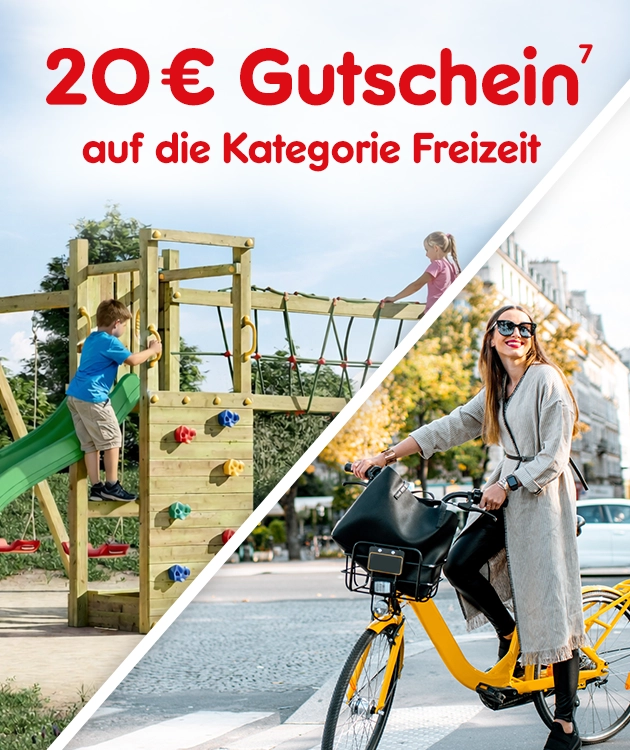 20&euro; Gutschein auf die Kategorie Freizeit im Netto Onlineshop mit der Hochzahl 7 als Hinweis auf Rechtstext