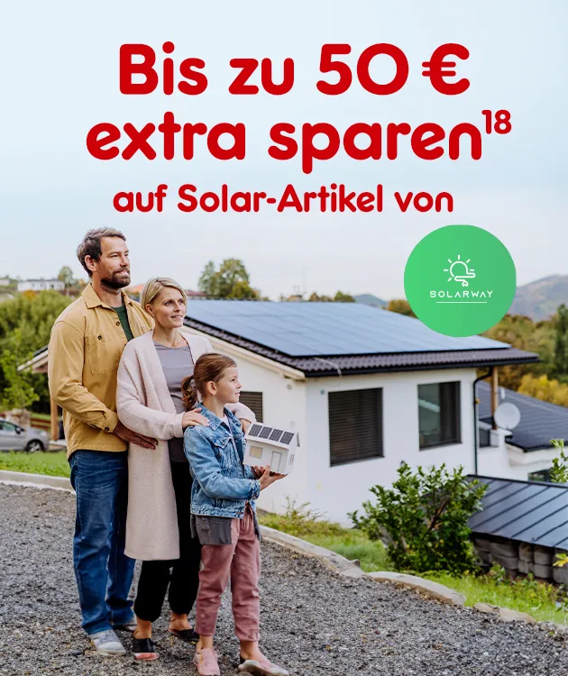 Bis zu 50&euro; Extra sparen auf Artikel der Marke Solarway. mit Hochzahl 18