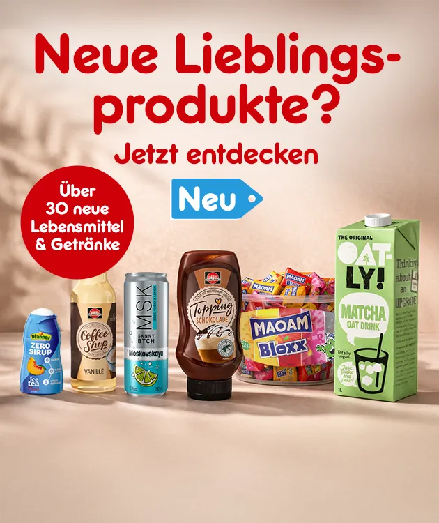 Neue Lieblingsprodukte? Jetzt neu entdecken. &Uuml;ber 30 neue Lebensmittel und Getr&auml;nke im Netto Onlineshop.
