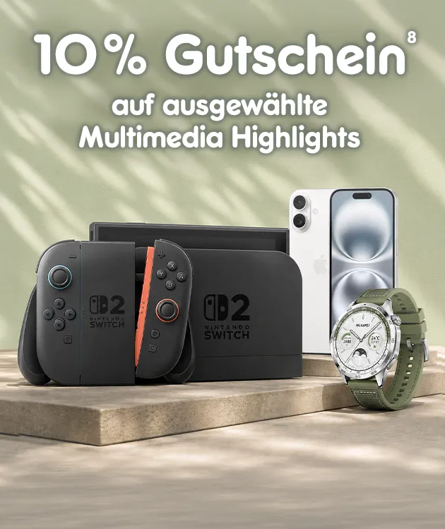 10 Prozent Gutschein auf ausgew&auml;hlte Multimedia Highlights bei Netto Online mit Hochzahl 8 als Hinweis aus Rechtstext