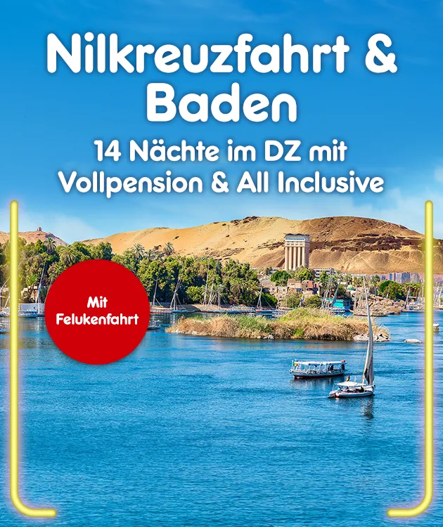 14 Nächte im DZ mit Vollpension und All Inclusive. Mit Erlebnispaket.