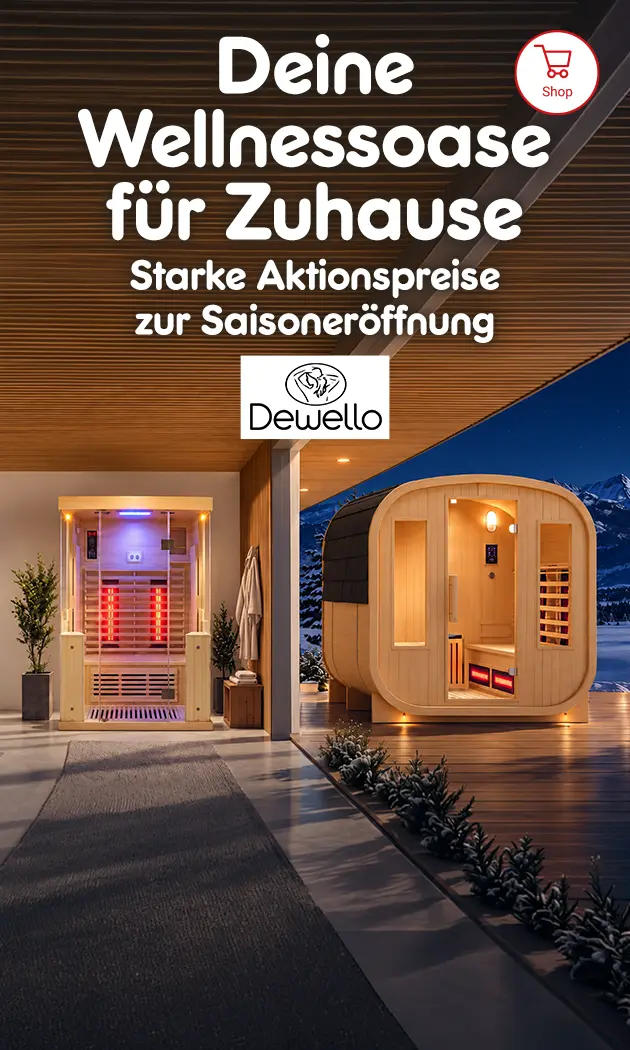 Deine Wellnessoase f&uuml;r Zuhause. Starke Aktionspreise zur Saisoner&ouml;ffnung von Dewello.