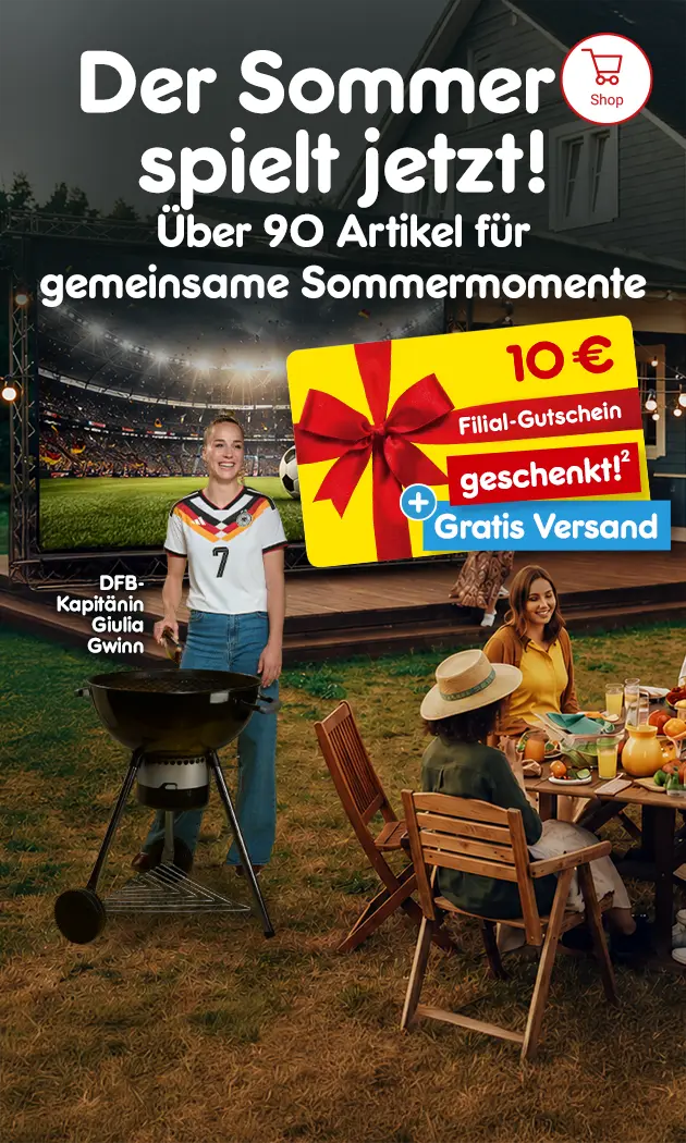der sommer spielt jetzt. &uuml;ber 90 artikel f&uuml;r gemeinsame SOmmermomente mit einem 10 &euro; Filialgutschein + gratis versand bei netto Online