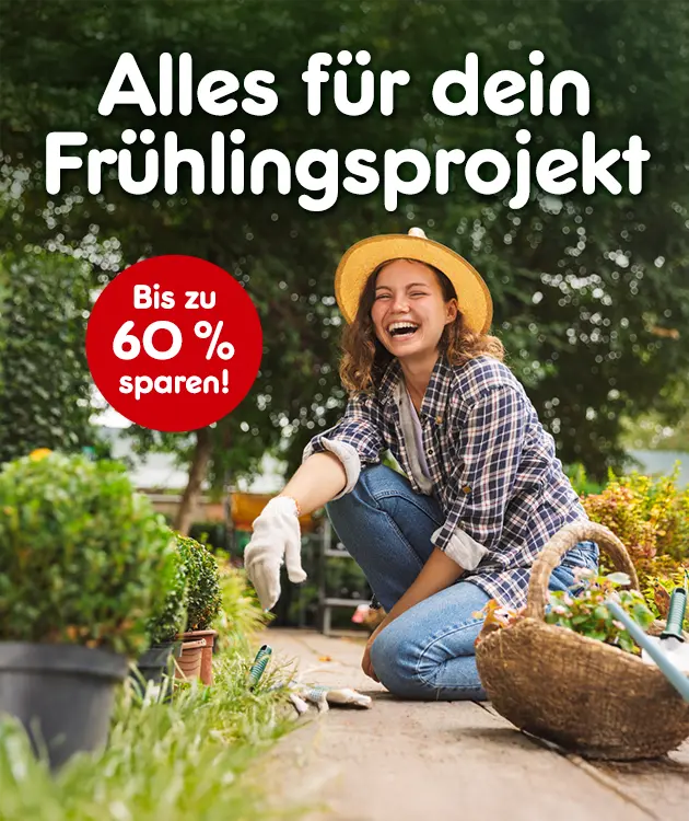 Alles f&uuml;r dein Fr&uuml;hlingsprojekt. Bis zu 60 % sparen.