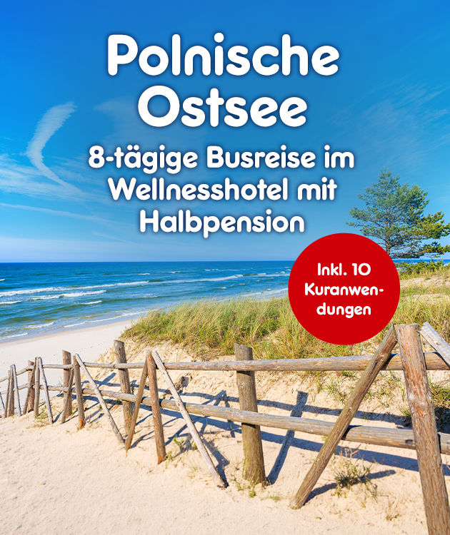 8-t&auml;gige Busreise mit Wellnesshotel mit Halbpension inklusive 10 Kuranwendungen bei Netto Reisen