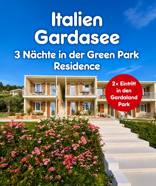 Italien - Gardasee
3 N&auml;chte in der Green Park Residence + 2 mal Eintritt in den Gardaland Park