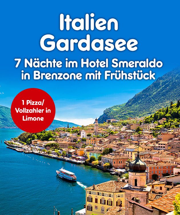 Italien - Gardasee. 7 N&auml;chte im Hotel Smeraldo in Brenzone mit Fr&uuml;hst&uuml;ck
