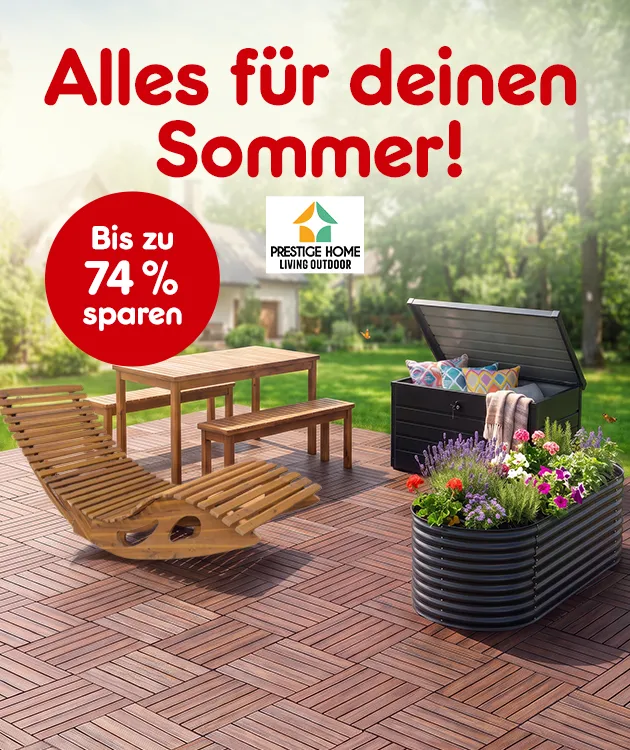 Alles f&uuml;r deinen Sommer mit bis zu 74 Prozent sparen mit Prestige Home bei Netto-Online.