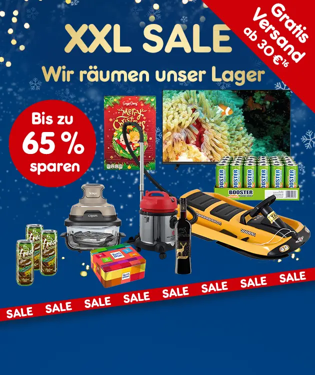 XXL Sale - wir räumen unser Lage. bis zu 65 Prozent sparen bei Netto Markendiscount. Auf Food und Non Food Artikel. Plus gratis Versand ab 30 Euro Bestellwert