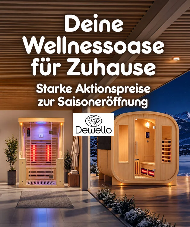 Deine Wellnessoase f&uuml;r Zuhause. Dewello Artikel mit mindestens 20 % Ersparnis.