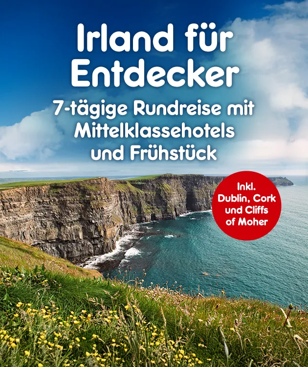 Irland f&uuml;r Entdecker mit 7 t&auml;giger Rundreise und Mittelklassehotels und Fr&uuml;hst&uuml;ck inkl. DUblin Cork und Cliffs of Moher bei Netto Online