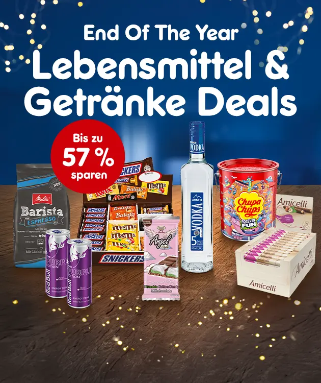 End of the Year Lebensmittel und Getr&auml;nke Deals mit bis zu 57 Prozent sparen