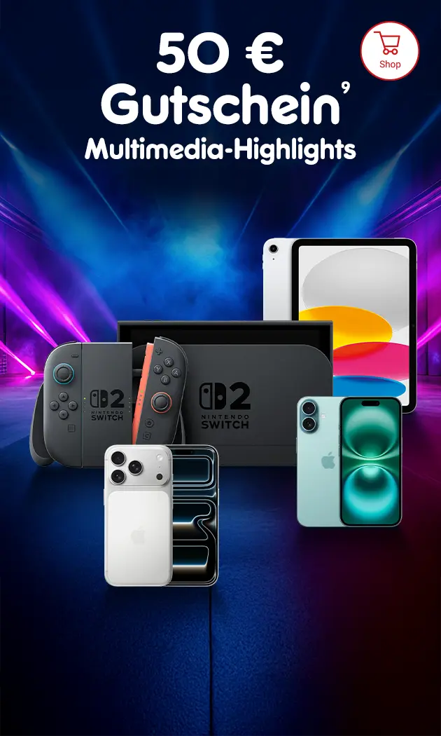 50 Euro auf Multimedia Highlights mit Hochzahl 9 die auf rechtliche Hinweise verweist