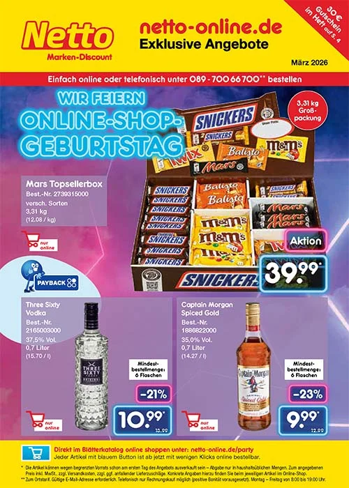Online-Sonderangebote Online-Shop-Geburtstag