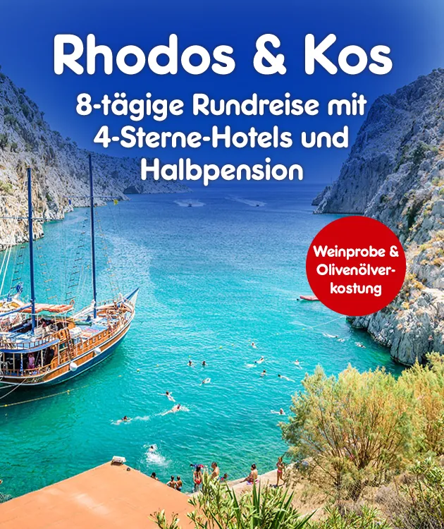 8-t&auml;gige Rundreise mit 4-Sterne-Hotels und Halbpension. Weinprobe und Oliven&ouml;lverkostung bei Netto Online